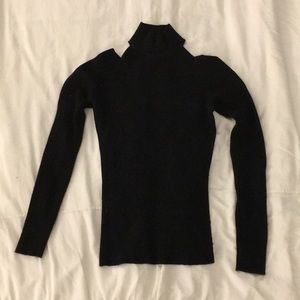 Black cut out shoulder sweater